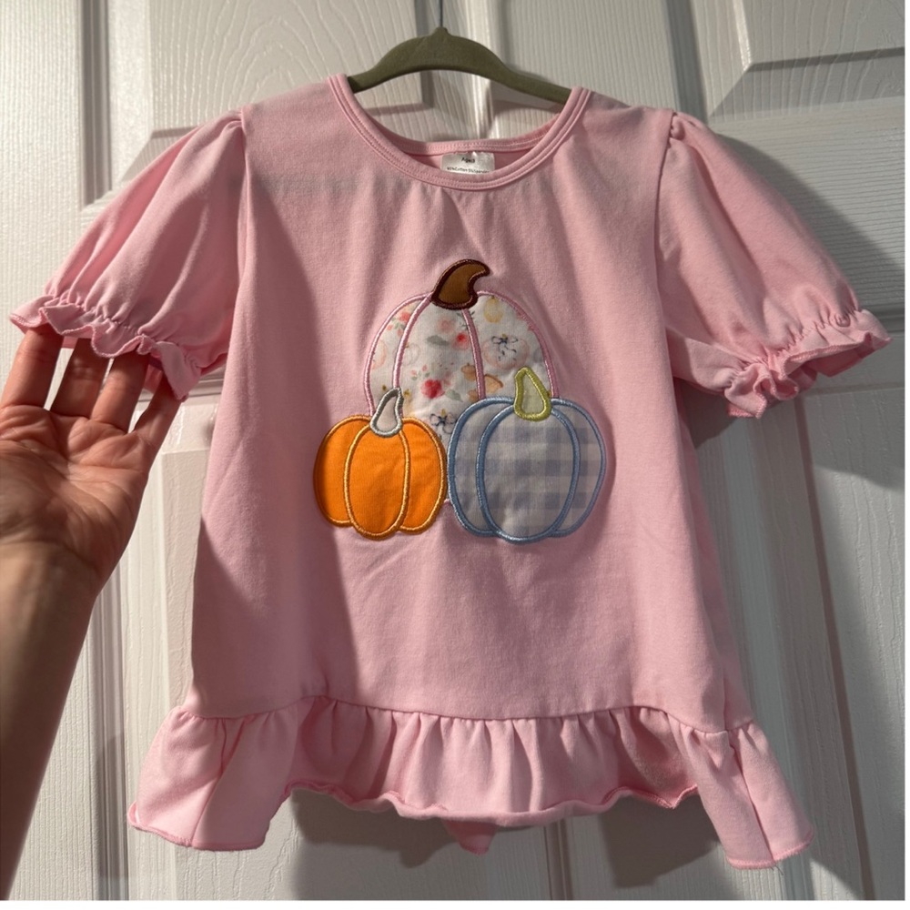 Pink Fall Set with Pumpkin Design